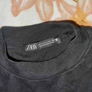 Zara Black Sleeveless Tank/Crop Top