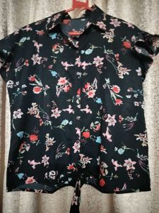 Women Navy Blue Floral Top
