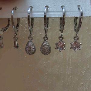 Earrings Sterling Silver Set Of 3