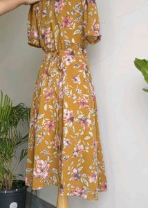 Chiffon Floral Wrap Around Dress