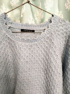 Powder Blue Knitted Baggy Sweater