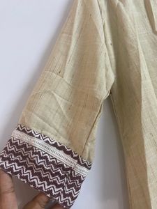 Summer Jute Kurti With Nice Detailing No Tag But Not Worn Due To Size Issue