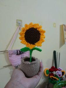 Crochet With Love Cute Sunflower Pot 🌻