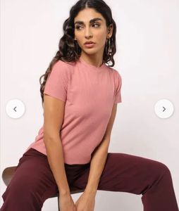 Pink Ribbed Tee - FIG Basic top