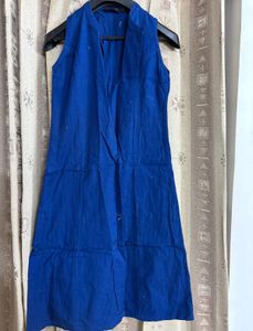 elegant navy blue A-line kurti