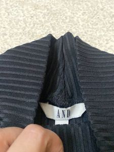 Black Ribbed Mock Neck Top