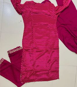 Libas Pink Embroidered  Kurta Set