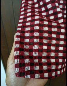 Red &amp; White Warm Checkered Tunic Top