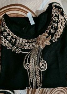 Embroidered Black Blouse