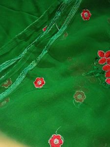 Green 💚 Colour Rose 🌹 Design Unstitched Suit.