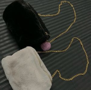 Black & Grey Fur Sling Bag