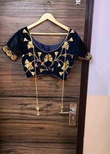 Designer Velvet Royal Blue Lehenga