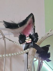 Cupcake Kuromi Cat Ears 🖤🎀✨️