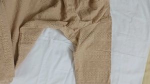 Tan Colour Chikankari Kurta. Height 39 Inches