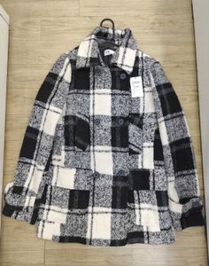 Plaid Wool Blend Coat