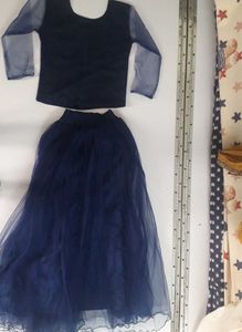 Kids Partywear Lehanga Set With Choli Skirt Chunni