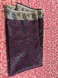 Silk black and Gray Saree