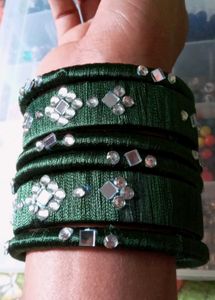 Silk Thread Bangles With Stone ✨️💛💖
