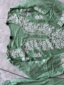 Sage Green Embroidered Kurta Set