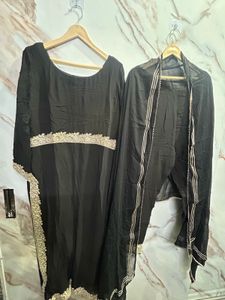 Black long suit with pant