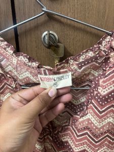 Boho Print Tie-Front Crop Top