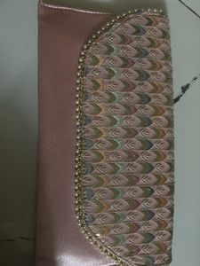 Elegant Pink & Pearl Clutch