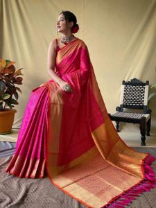 Pink & Gold Silk Saree