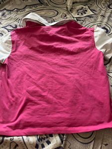 Pink Colorblock Polo Shirt