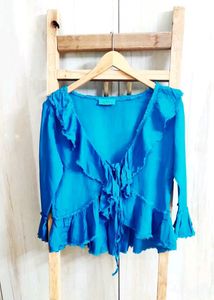 Blue Cotton Top Size-34