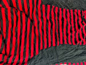 Red and Black Top With Cowl Neck