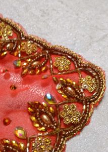 Elegant Orange Embellished Saree