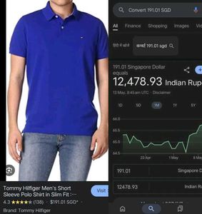 TOMMY HILFIGER Men&#39;s Blue Tshirt