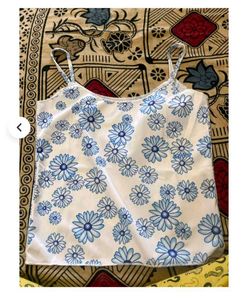 Stylish Blue Floral Tank Top