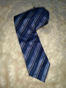 Striped Blue Tie Pure Silk From Italy