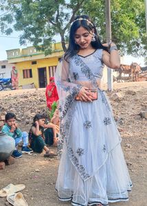 GREY COLOUR BEUTIFUL LEHENGA ❤️