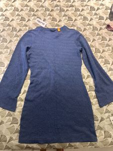 Zudio Blue Textured Mini Dress