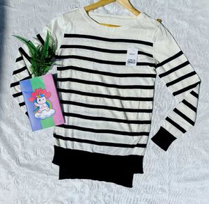Y2K Striped Long Sleeve Winter Top