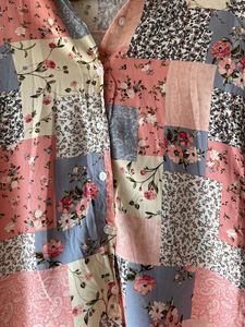 Floral Patchwork Button-Down Shirt