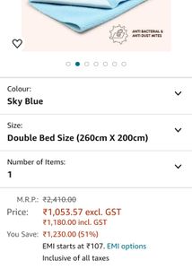 Quick Dry Sheet Double Bed
