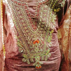 Gotta Patti Embroidery Work Unstitched Suit