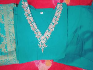 V Neck Trending Kurta Plazo Pant With Dupatta