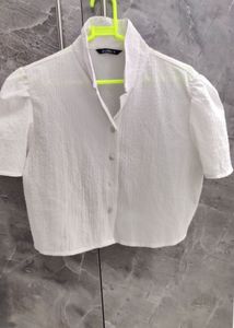White Puff Sleeve Top