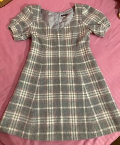 Plaid Mini wool Dress