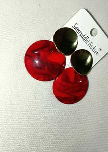 Red & Gold Statement Earrings