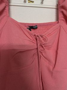Wild Fable Pink Ruched Crop Top