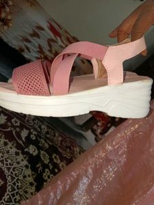 Pink Wedge Sandals