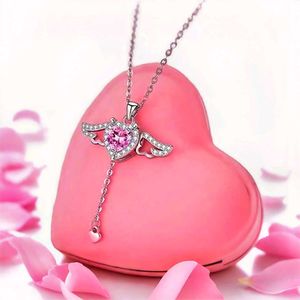 Angel Wing Heart Pendant Necklace