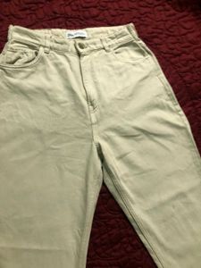 Zara High Waist Wide Leg Beige / Off White  Denims