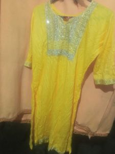 FESTIVAL Offer RS 100 OnlyYellow Embellished Kurta