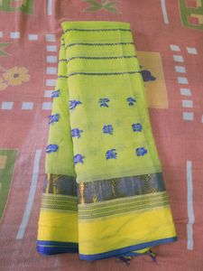 Purest Cotton Tant Saree Most Premium Fabric Olive